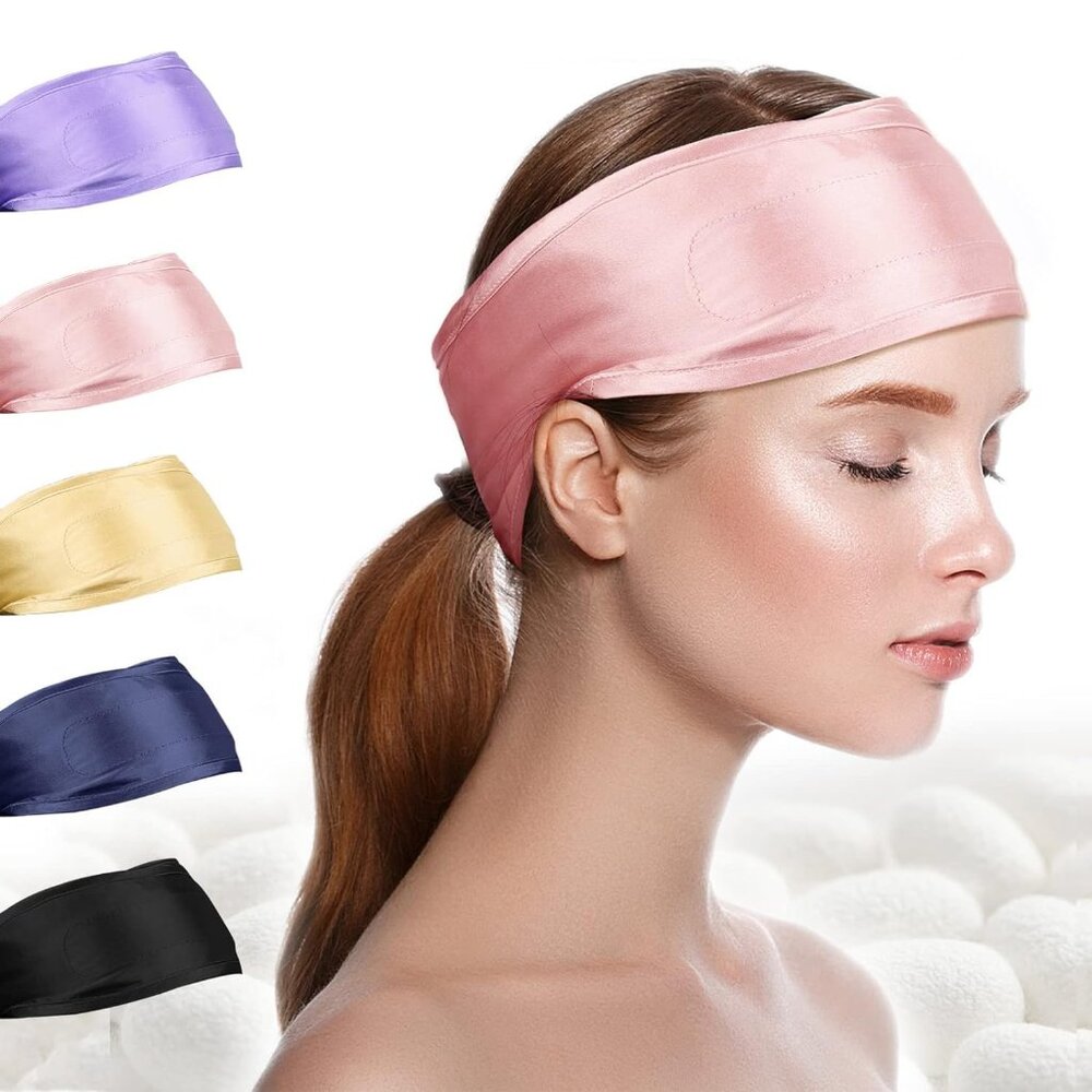 Silk Spa Headbands For Washing Face, 100% Mulberry Silk Scarf For Hair Wrapping,
